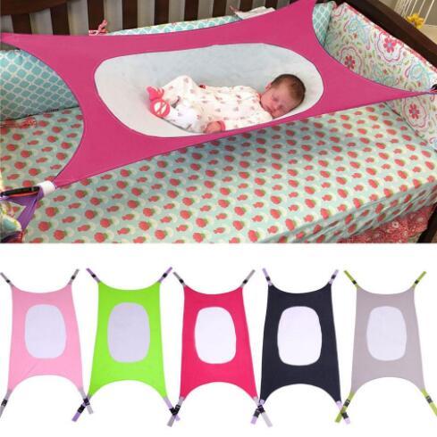 Newborn Safe Sleeping Hammock Polyester Elastic Scrunchies Hammock Cradle With Adjustable Candy Color Newborn Baby Crib WY449