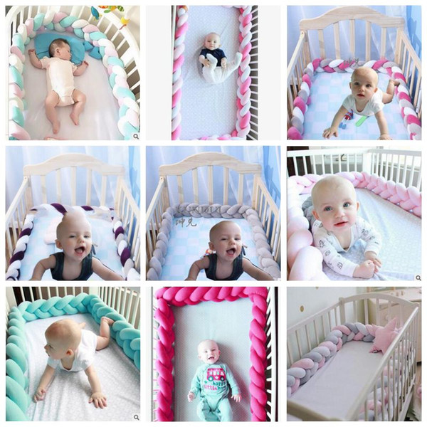 Baby Cribs Playpen Decoration Ins Danish Infant Knot Ball Bolster Sofa Pillow Kids Braid Long Braids Decoration Newborn Security Fence B5125