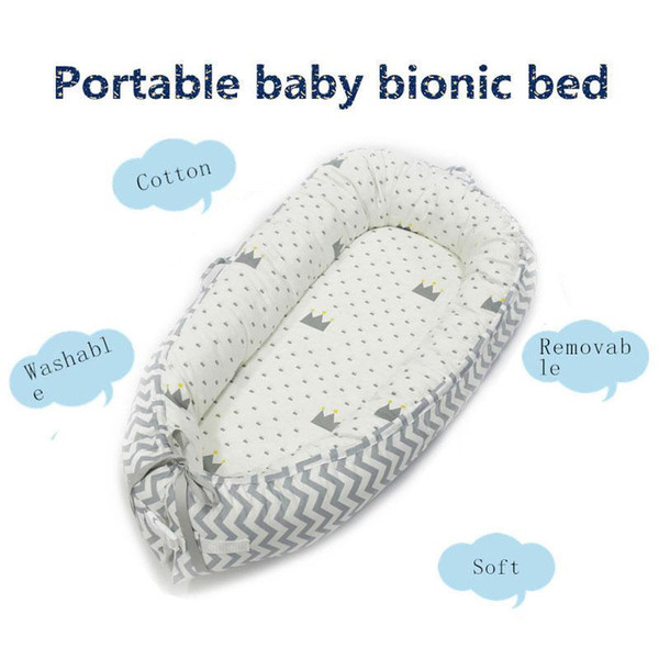 Portable Baby Nest Bed Removable Washable Newborn Crib Travel Bed For Infants Kids Sleeping Cotton Cradle with Bumper