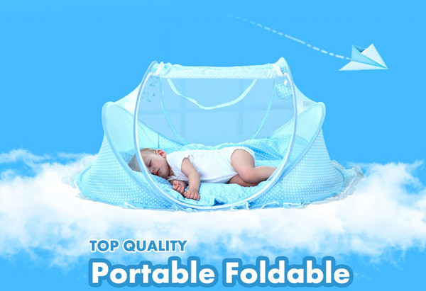 Foldable New Baby Crib 0-3 Years Baby Bed With Pillow Mat Set Portable Folding Crib With Netting Newborn Sleep Travel Bed Newest