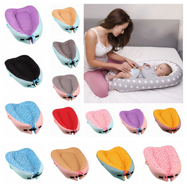 16 Styles Portable Baby Nest Bed Dot Printed Newborn Milk Sickness Bionic Bed Infant Crib Cot Travel Bed Pod 30pcs AAA949