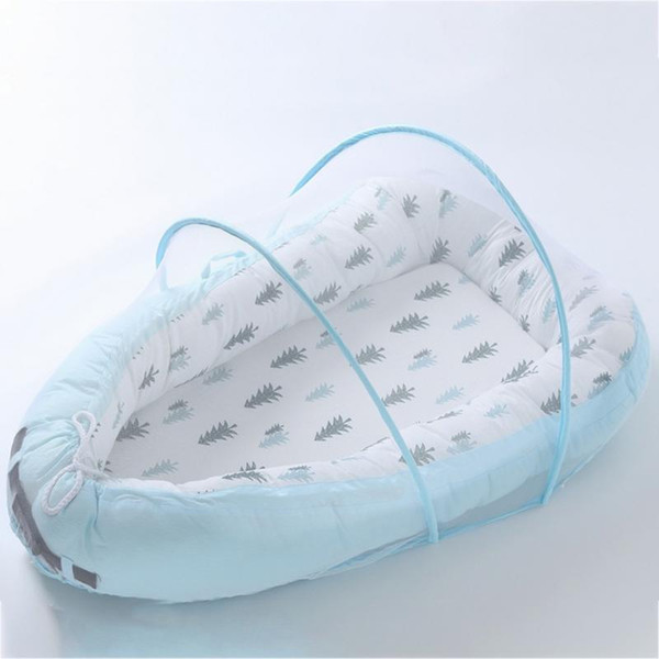 Portable Cotton Baby Nest Crib Bed With Mosquito Net Baby Sleep Pod Home Bed Infant Toddler Cradle For Newborn