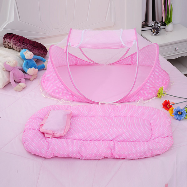 3 pcs Baby Bedding crib mesh folding baby Mosquito insect nets, portable pillow bed mattress piece suit for 0 -2T baby