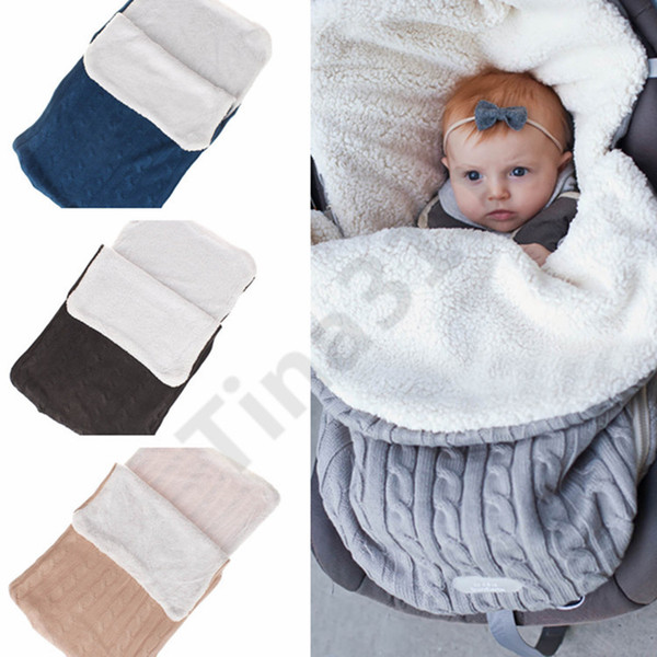 Baby Knitted Blankets Handmade Sleeping Bags Winter Wraps Photo Swaddling Nursery Bedding Stroller Cart Swaddle Robes 30pcs T1I1000