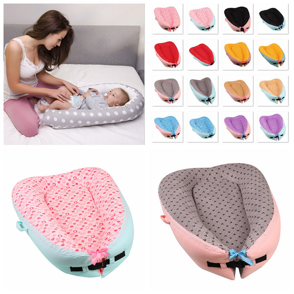 16 Styles Portable Baby Dot Printed Nest Bed Newborn Milk Sickness Bionic Bed Infant Crib Cot Travel Bed Pod AAA949