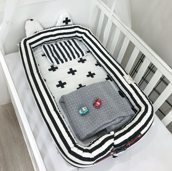 Infant Baby Portable Bed Multifunctional Detachable Crib Newborn Bionic Bed Washable Kids Travel Removable Cotton Cradle