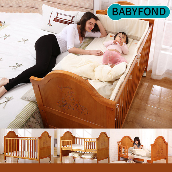 Newborn crib solid wood multifunctional crib variable children bed European baby bed game 0-9 years old