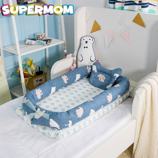 Baby Nursery Bed Newborn Crib Foladable Sleeping Basket Children Bed Nest Kid Travel Crib With Bumper Cot Mattress Baby Cradle