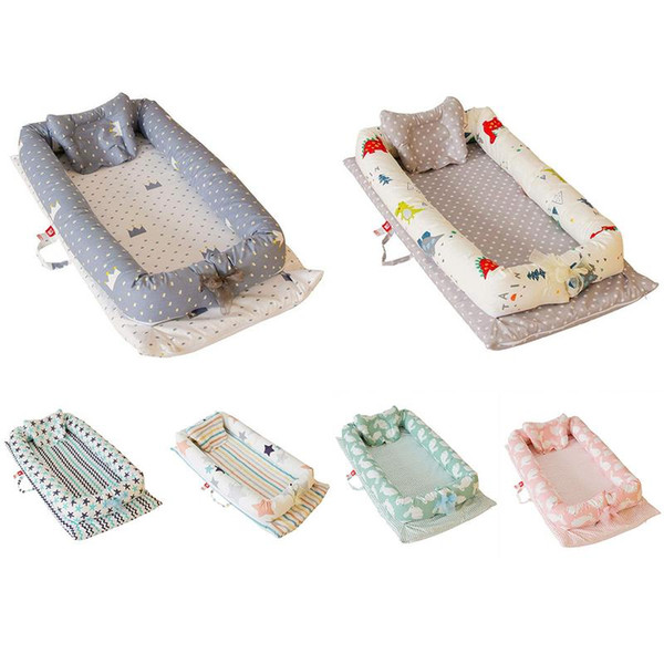 Baby Nest Bed Crib Portable Removable And Washable Baby Crib Travel Bed For Children Infant Kid Cotton Cradle For Newborn Bumper