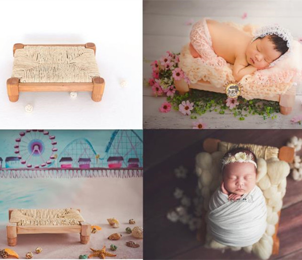 NEWBORN BED PROP vintage style mini size newborn bed wood stain photography props