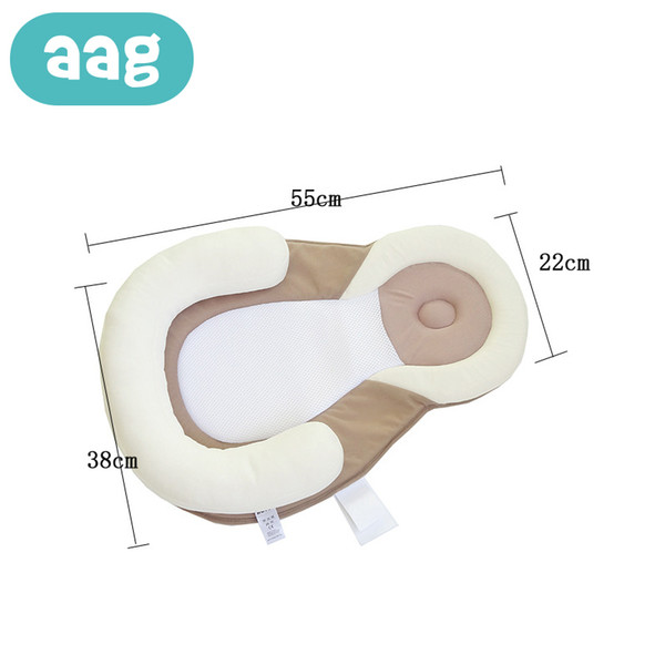 AAG Portable Baby Crib Nursery Travel Folding Newborn Bed Pure Cotton Infant Nest Bed Cradle Cot Travel Crib 55*38 cm