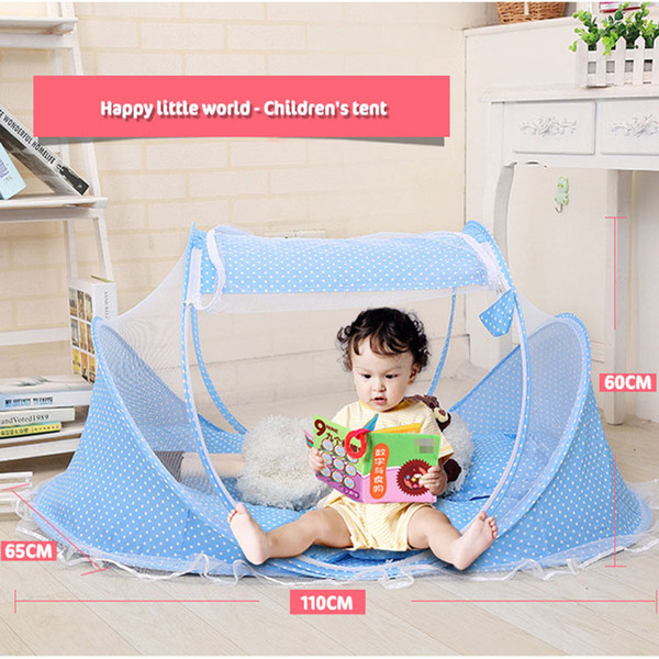 Foldable New Baby Crib 4pcs Baby Bed With Pillow Mat Set Portable Folding Crib With Netting Newborn Sleep Travel Bed