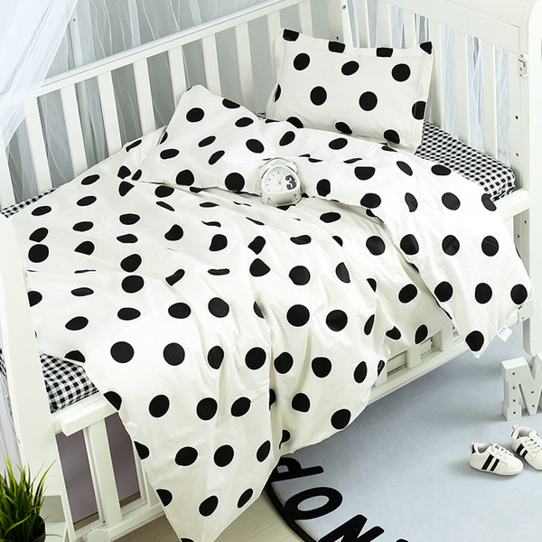 3pcs Multi Colors Cotton Baby Bedding Set Pillowcase Bed Sheet Quilt Cover Baby Organizer Soft Infant Crib Bedding Set