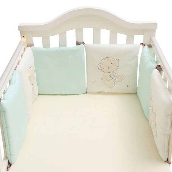 Children Infant Crib Bumper Bed Protector Baby Kids Cotton Cot Nursery for Bear Bumper Boy and Girl Bedding