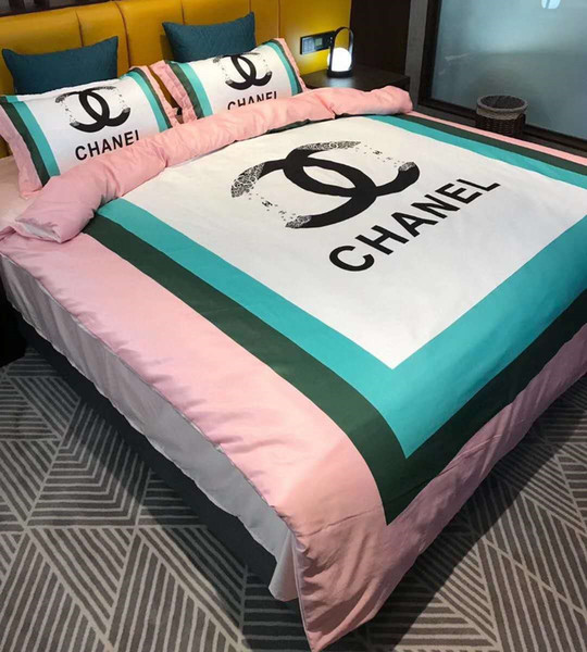 Branded Cotton Winter Letter Series Bed Linens 4 pcs Bedding Sets Bed Set Duvet Cover Bed Sheet Household Cover Set