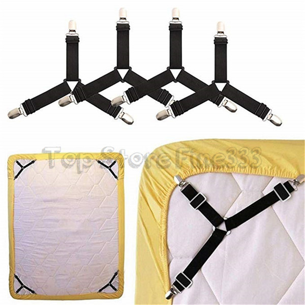 4pcs Bed Sheet Holder Straps heet Grippers Fasteners Adjustable Elastic Sheet Clips Keeping Sheets Place Bed Sheet Mattress Holder Anti-slip