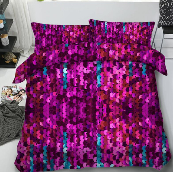 3PCS 1SET sequin quilt cover pcs sequins pillow case 1pcs quilt cover Sparkly Sequin Fancy Modern Quilt Cover LJJK2008