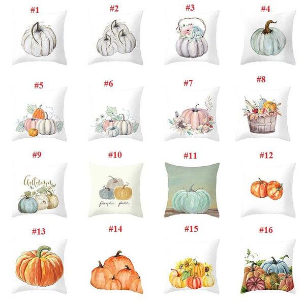 40 Styles Thanksgiving Pumpkin Pillowcase peach-skin pillowcase INS Nordic Cushion Cover Home Decoration Supplies