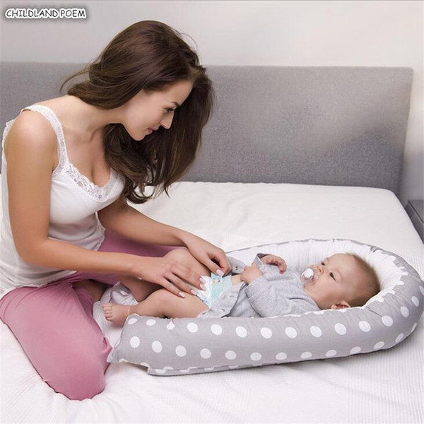 Baby Bed Crib Removable Washable Newborn Baby Crib Travel Bed Nest Bassinet Playen Cotton Infant Cradle Cot 80x50cm