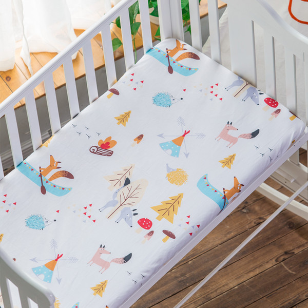100% Cotton Crib Mattress Cover 5 Sizes Baby Bed Fitted Sheet Bedspread for Baby Bedding Set Newborns Cot Bedsheet 130*70cm