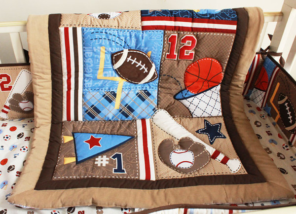 Factory Direct New Sports Combination Infant Bedding a Boy Is Bed around Bed Bed Skirt Baby Bedding Set