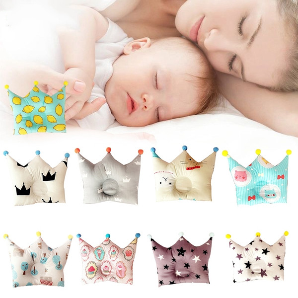 cuteNordic Style softable Baby Forming Pillow Cotton Pillow Prevent Flat Head Baby Cute Crown Shape Pillow Newborn Boy Girl Sleeping Bedding