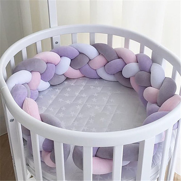 Baby Bed Bumper Four Ply Braid Weaving Plush Baby Crib Protector Infant Crib Bumper For Baby Room Decoration