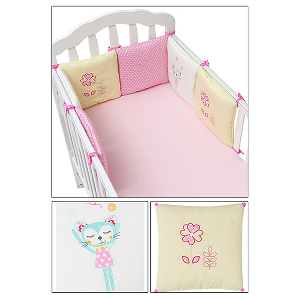 Hot Sale 6Pcs/Lot Baby Bed Bumper in the Crib Cot Bumper Baby Bed Protector Crib Bumper Newborns Toddler Bed Bedding Set