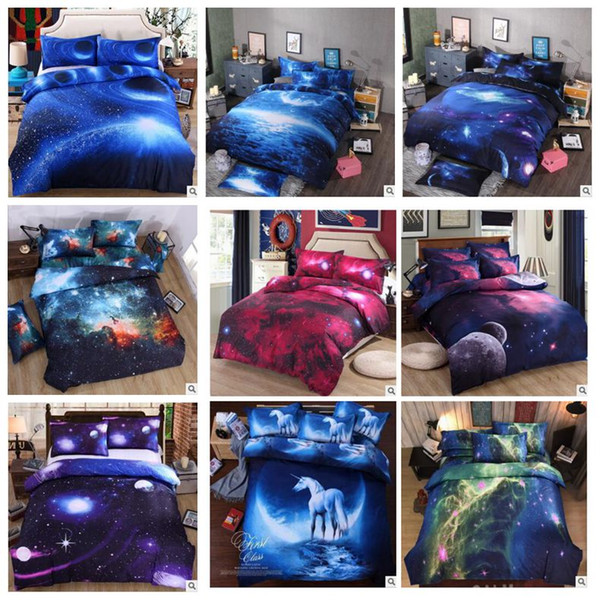 10 Styles 3D Nebula Bedding Sets Starry Sky Quilt Cover Classical Luxury Sheet Home Textile Bedding sets CCA10195 12pcs