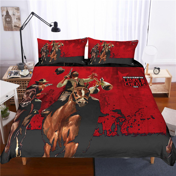 3D Red Dead Redemption 2 Design Bedding Set 2PC 3PC Duvet Cover Set Of Quilt Cover & Pillowcase Twin Full Queen King Size AU US GB Covers