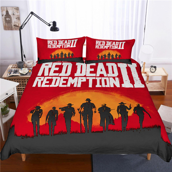 3D Red Dead Redemption 2 Design Bedding Set 2PC 3PC Duvet Cover Set Of Quilt Cover & Pillowcase Twin Full Queen King Size AU US GB Adult