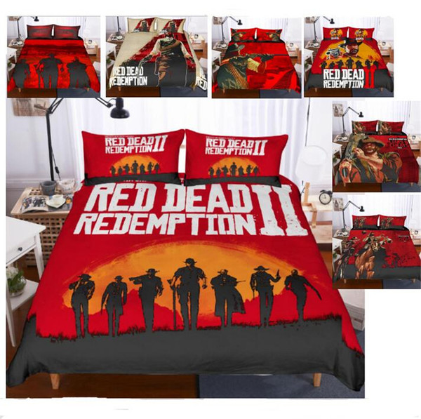 3D Red Dead Redemption 2 Design Bedding Set 2PC 3PC Duvet Cover Set Of Quilt Cover & Pillowcase Twin Full Queen King Size AU US GB Adult