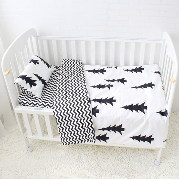 3 Pcs Baby Bedding Set Cute Pattern Cotton Cot Bedding Set For Children Including Baby Bed Sheet Quilt Pillow Without Filler