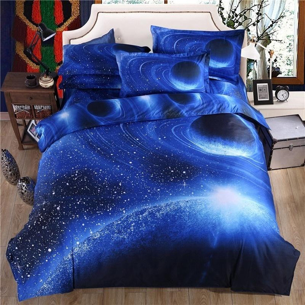 3D Galaxy Children's Room Bedding Sets Twin/Queen Size Universe Outer Space Themed Bedspread 3pcs/4pcs Bed Linen Bed Sheets Duvet Cover