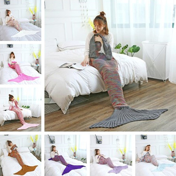 New fashion mermaid blanket imitation cashmere high quality warm blanket comfortable soft knitted blankets home necessities T7I5009