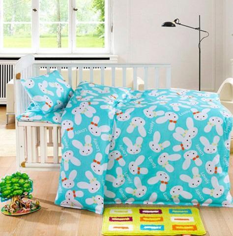 100% Cotton Kid's Bedding Set with Top Sheet, Fitted Sheet, and Pillow Case,including Feather Silk Quit Core , Pad and Pearl Pillow Core