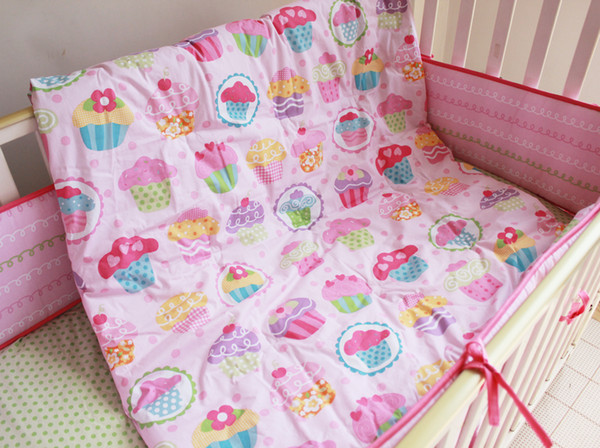 High Quality Children Bed Bedding Around Set 100% Cotton Crib Sets,Soft Comfortable 7 Pcs Baby Bedding Set Unpick