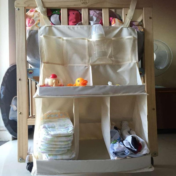 Crib Bed Hanging Bag Waterproof Children Bedding Organizer Portable Set Newborn Baby Diapers Bedside Organizer Cloth Cradle Baby Crib Bed...