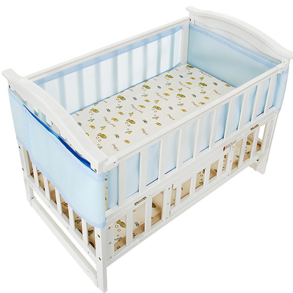 Summer 3D Breathable Baby Bed Bumpers Mesh Crib Bumper Baby Bedding Set Pink Blue Baby Protector Crib Surround Bumper