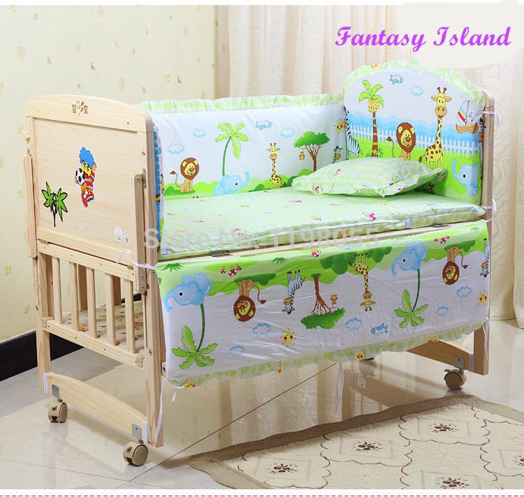 Wholesale-Free shipping hot 5 Pcs/sets baby bedding set baby 100% cotton sabanas cuna baby bed bumper set baby cot protectores de cuna