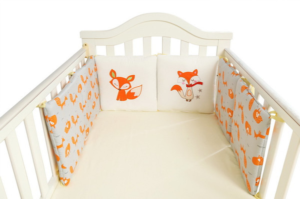 100% cotton crib bumpers cartoon embroidered children bedding protection pad (11.8by 11.8 inch) free combination children bedding set