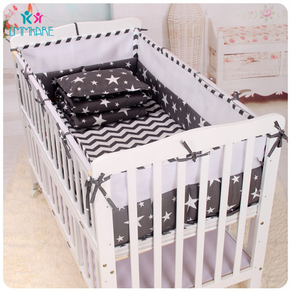 Cotton Crib Baby Bedding Sets Cotton Breathable Mesh Bed Baby Bumpers in Spring Summer Include Bed Bumpers/Sheetz