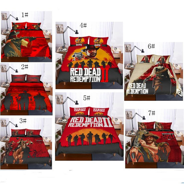 3D Red Dead Redemption 2 Bedding Sets 2PC 3PC Duvet Cover with Pillow Case Twin Full Queen King Size Kids Adult Bedding Christmas Gift