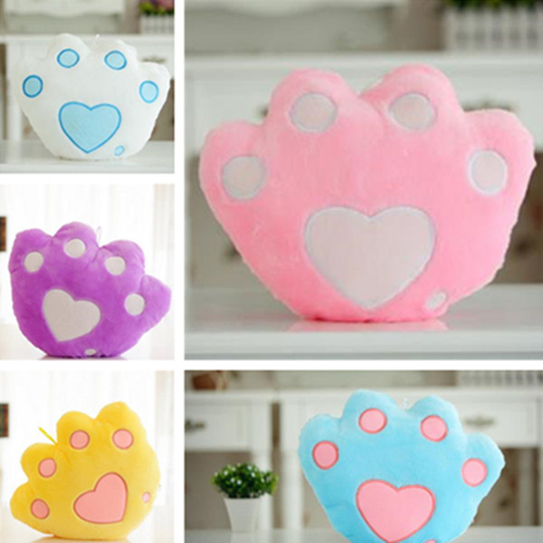 Hot high quality creative color cute bear paw pillow Plush Pillows toy doll Glow pillow Valentine's Day gift T7I5042