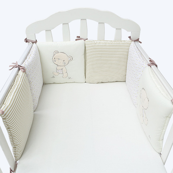 Breathable 6Pcs/Lot Baby Bed Bumper Back Cushion in the Crib Cot Bumper Baby Bed Protector Crib Bumper Newborns Toddler Bed Bedding Set