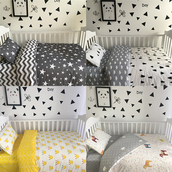 3 pcs/set Baby Bedding Set Including Duvet Cover Pillowcase Bed Sheet 100% Cotton Baby Linen Baby Crib Set