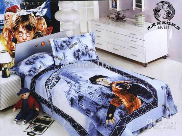 Brand new Harry Potter Cartoon 4pcs Bed Quilt Cover bedding sets suit size 155 200cm