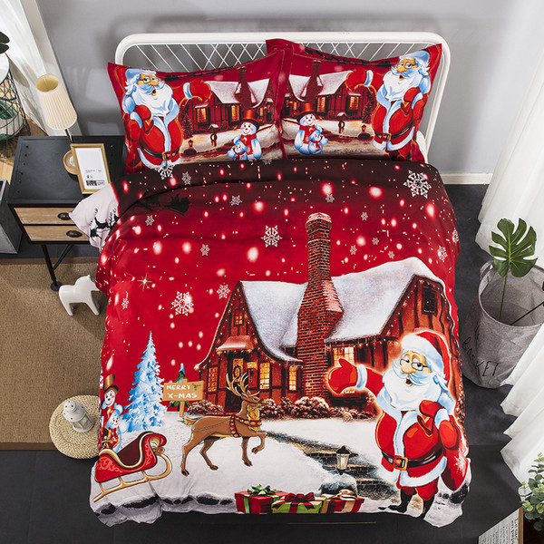 2 pieces American and European Style Christmas Bedding Set One Duvet Cover and Pillow Covers Twin size Bed Covers Home Textiles GC 003