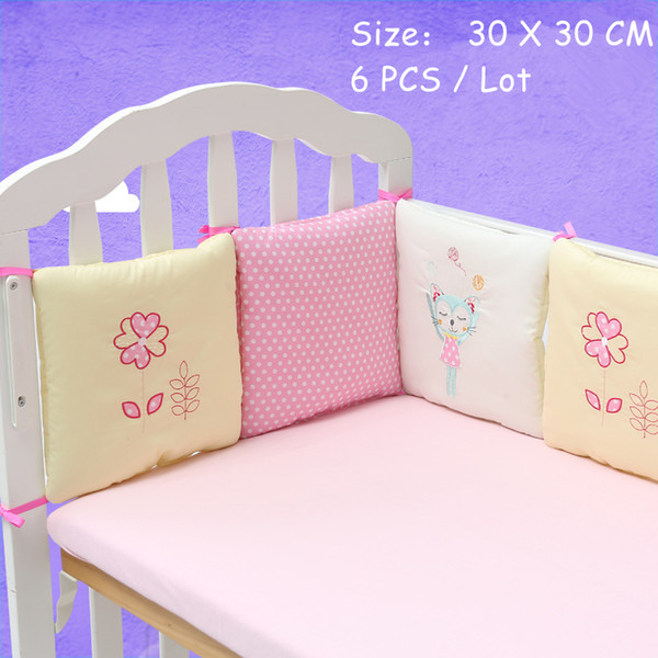 Crib bedding Sets 100% cotton 30*30cm /pc newborn cot bumper set 6 pcs/lot free shipping free combination crib bumper pad