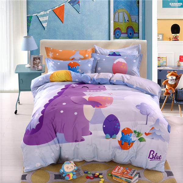 Small Dinosaur Animation Bedding Sets Children Bed Sheet Quilt Set Kids Cartoon Style Cotton Bedding Four Sets RRA715